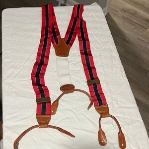 Brooks Brothers Red and Navy Men's Suspenders